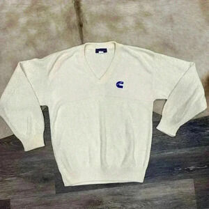 Vintage Andrew Rohan Cummins Cable Knit Sweater Large 100% cotton made in USA